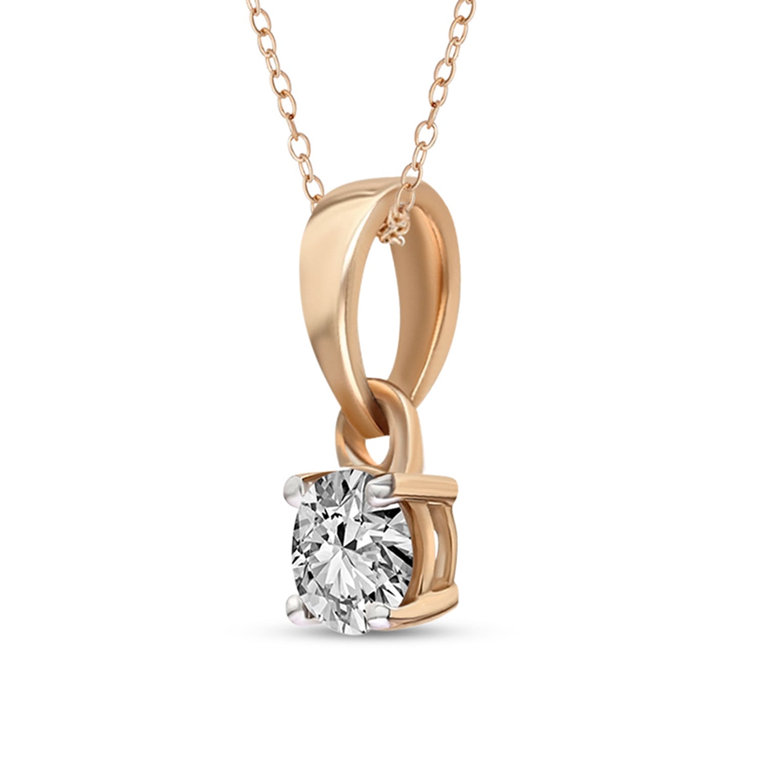 0.22 Carat 14K Gold Round Pendant