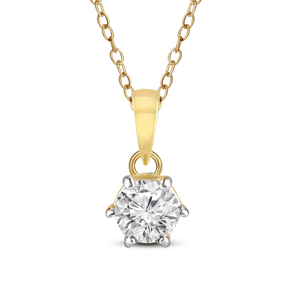 0.2 Ct 6 Prong Solitaire Pendant 14Kt - Rose Gold