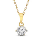 0.2 Ct 6 Prong Solitaire Pendant 14Kt - Rose Gold
