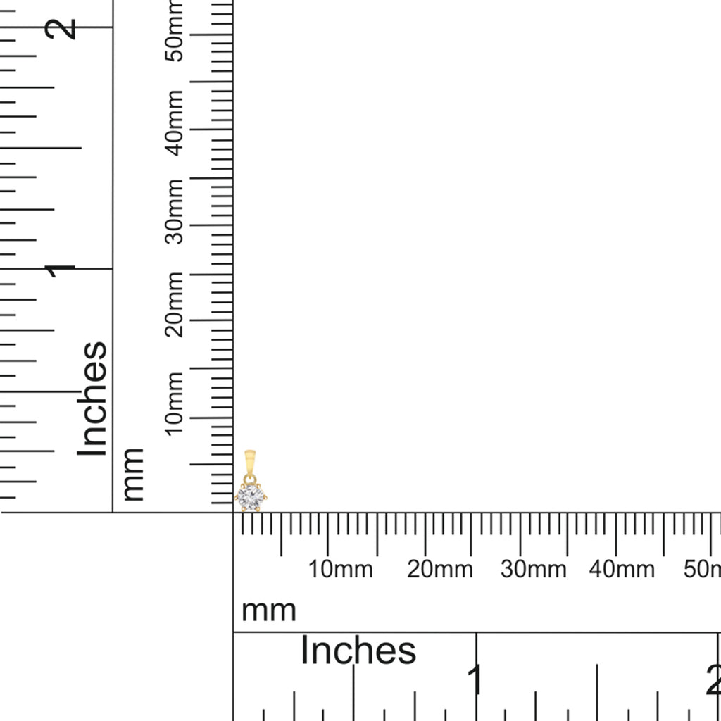 0.2 Ct 6 Prong Solitaire Pendant 14Kt - Rose Gold
