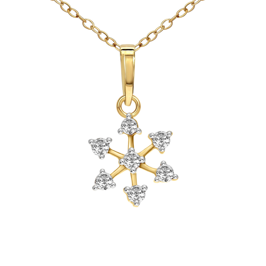 0.16 Ct Flower Blossom Pendant 14Kt - Rose Gold