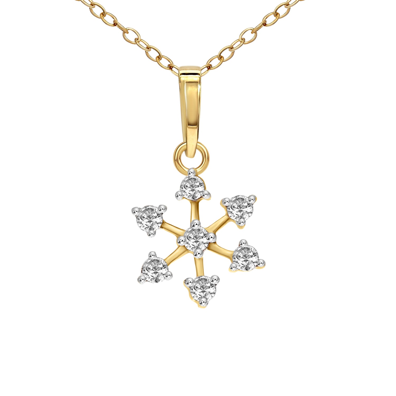 0.16 Ct Flower Blossom Pendant 14Kt - Rose Gold