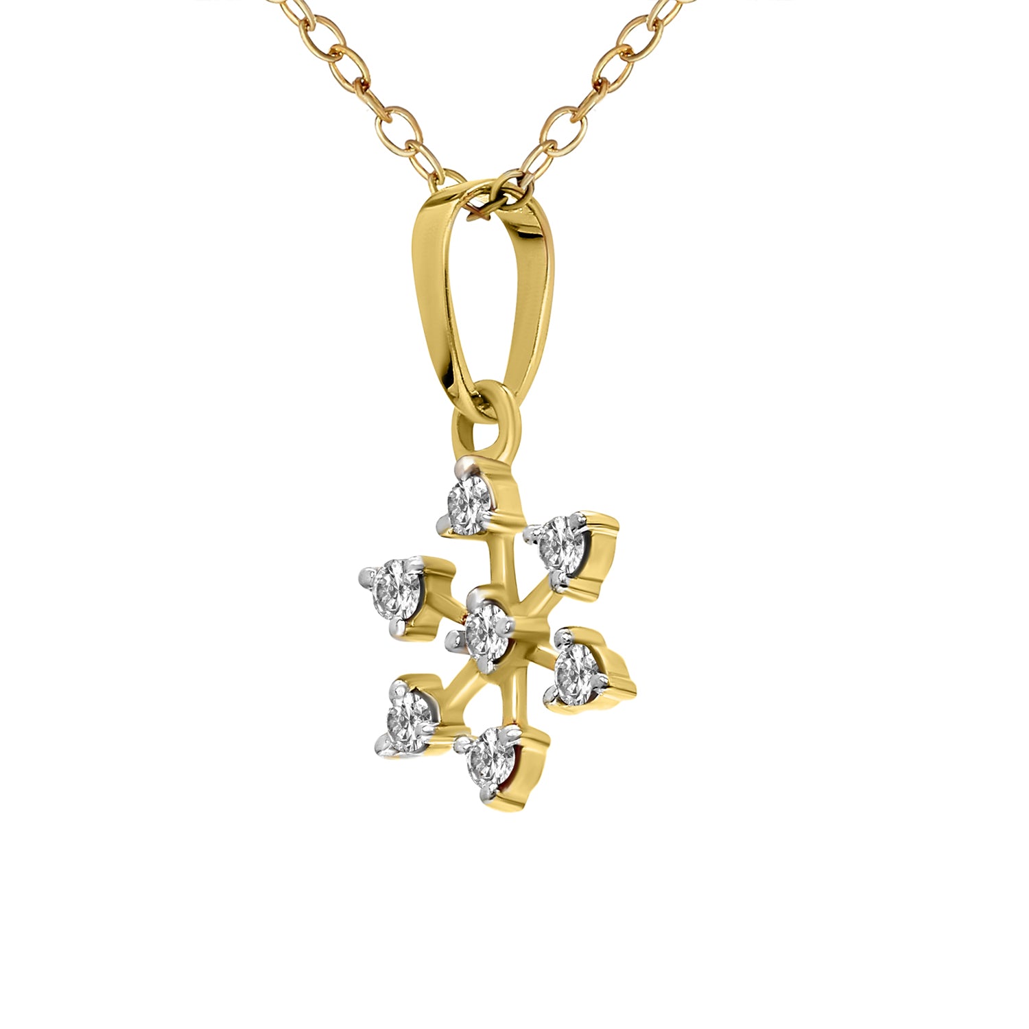 0.16 Ct Flower Blossom Pendant 14Kt - Rose Gold