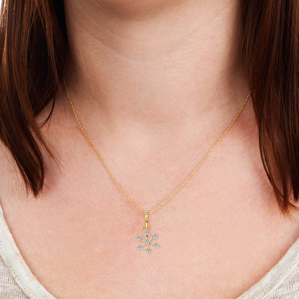 0.16 Ct Flower Blossom Pendant 14Kt - Rose Gold