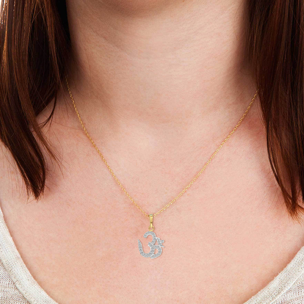 0.25 Ct Om Pendant 14Kt - Rose Gold