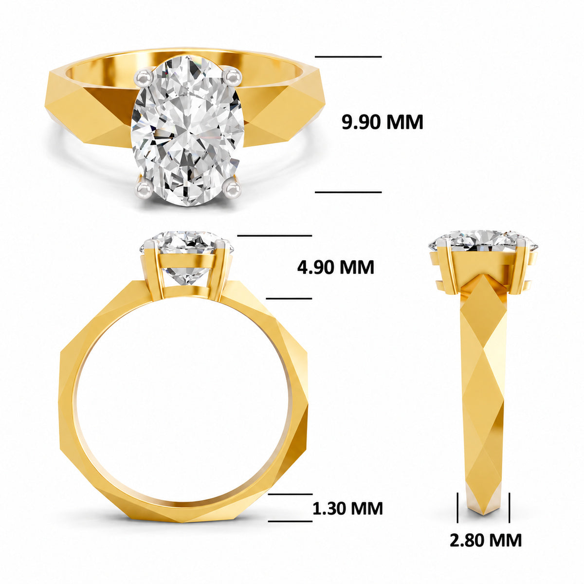 Ishana Timeless Oval Lab Grown Diamond Ring