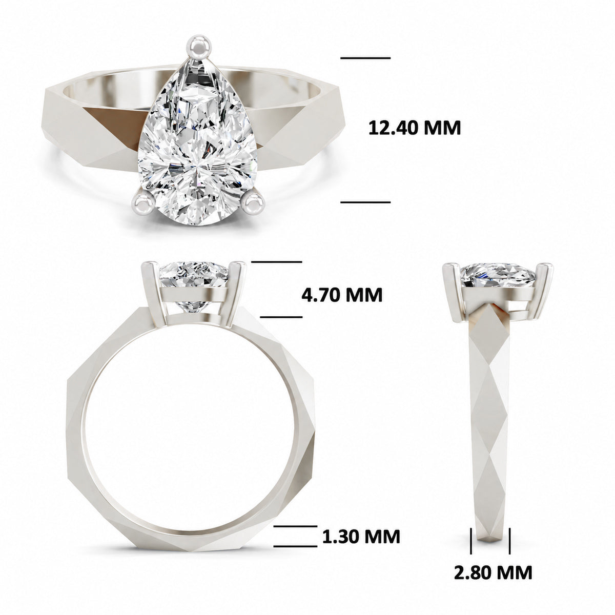 Bellina Princess Cut Lab Grown Diamond Ring