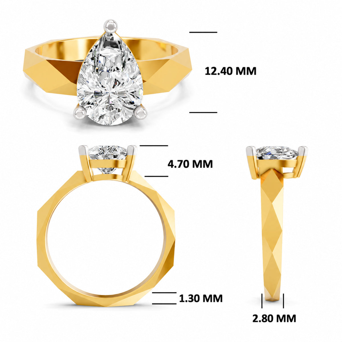 Bellina Princess Cut Lab Grown Diamond Ring