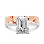 Lucilla Crossover Emerald Lab Grown Diamond Ring