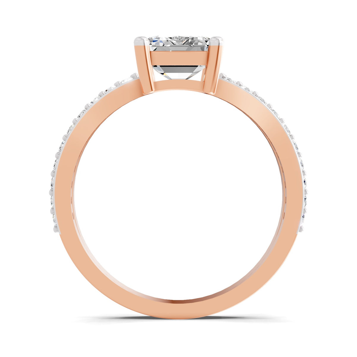 Lucilla Crossover Emerald Lab Grown Diamond Ring