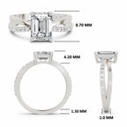 Lucilla Crossover Emerald Lab Grown Diamond Ring