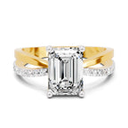 Lucilla Crossover Emerald Lab Grown Diamond Ring