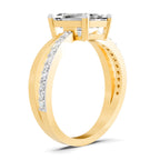 Lucilla Crossover Emerald Lab Grown Diamond Ring