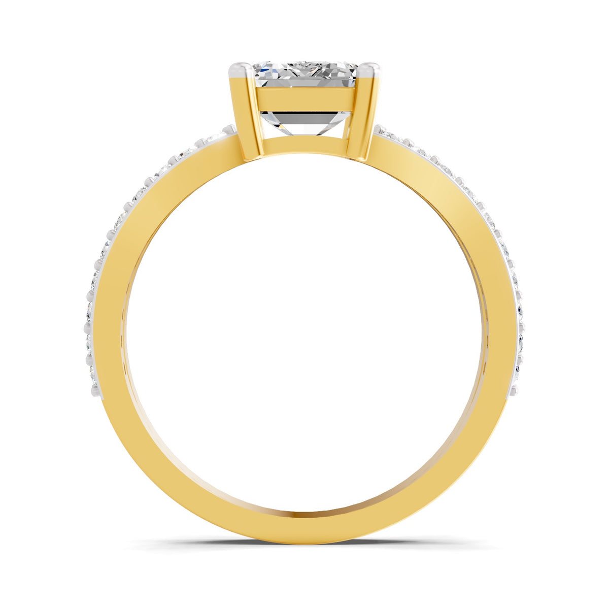 Lucilla Crossover Emerald Lab Grown Diamond Ring