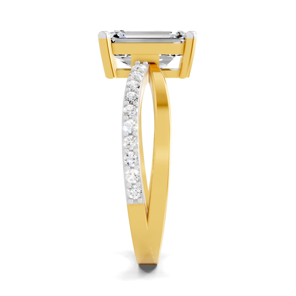 Lucilla Crossover Emerald Lab Grown Diamond Ring