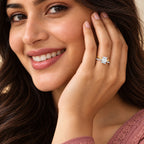 Lucilla Crossover Emerald Lab Grown Diamond Ring