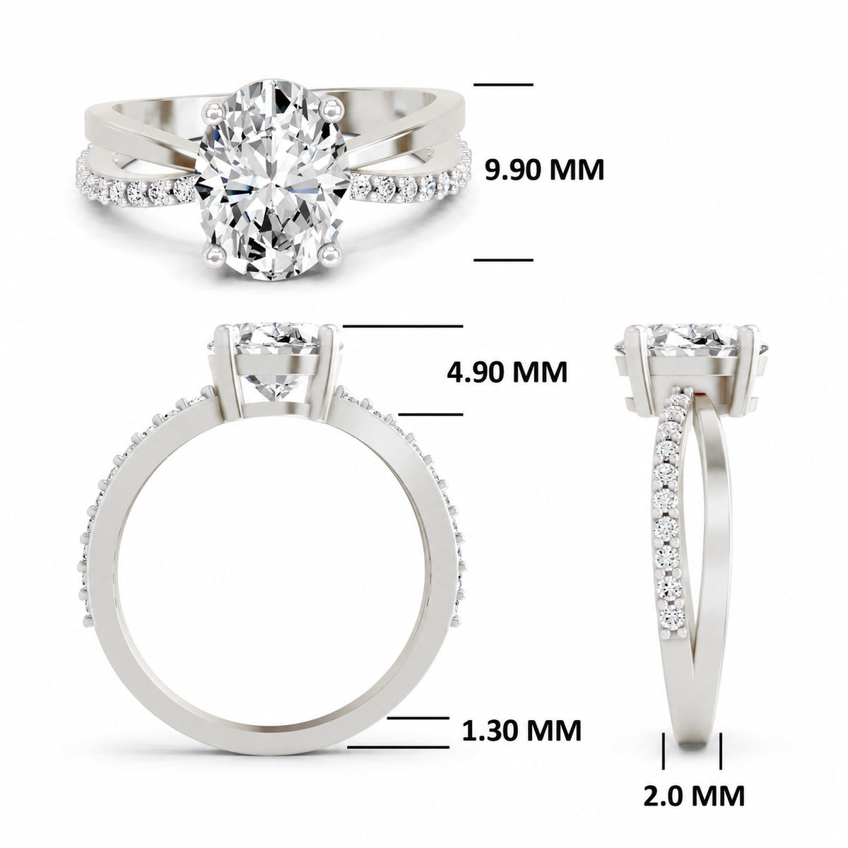 Sancia Intertwined Oval Lab Grown Diamond Ring