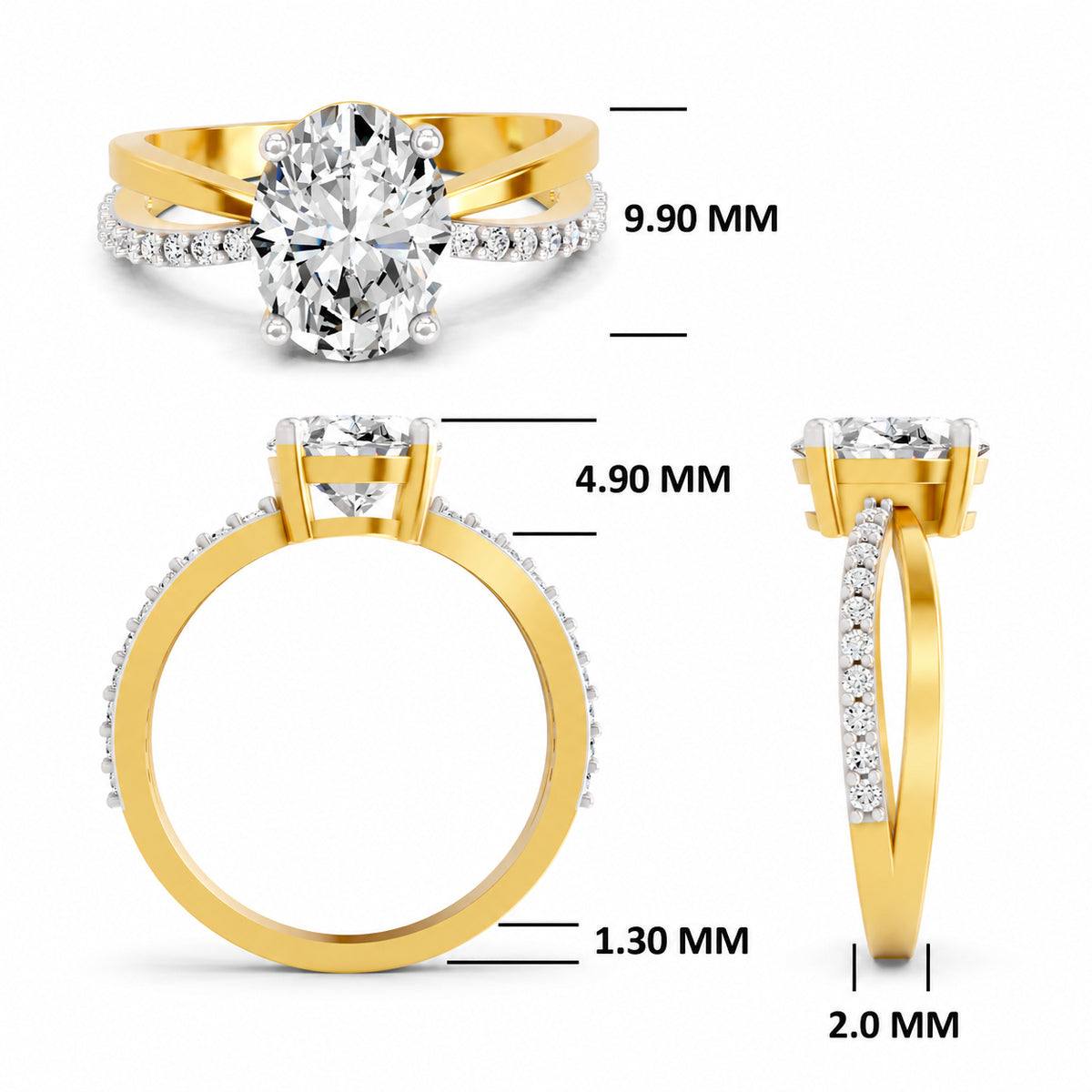 Sancia Intertwined Oval Lab Grown Diamond Ring