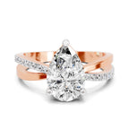 Roselia Crossover Pear Lab Grown Diamond Ring