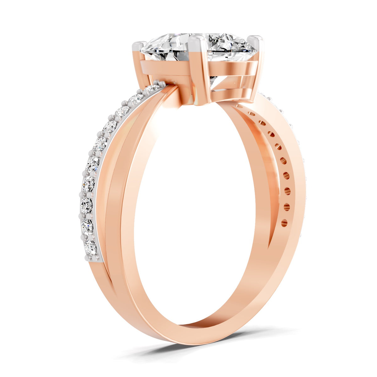 Roselia Crossover Pear Lab Grown Diamond Ring