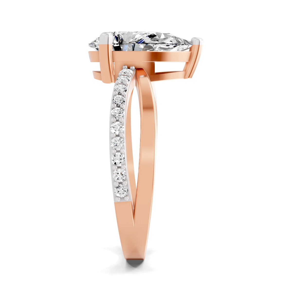 Roselia Crossover Pear Lab Grown Diamond Ring