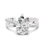 Roselia Crossover Pear Lab Grown Diamond Ring