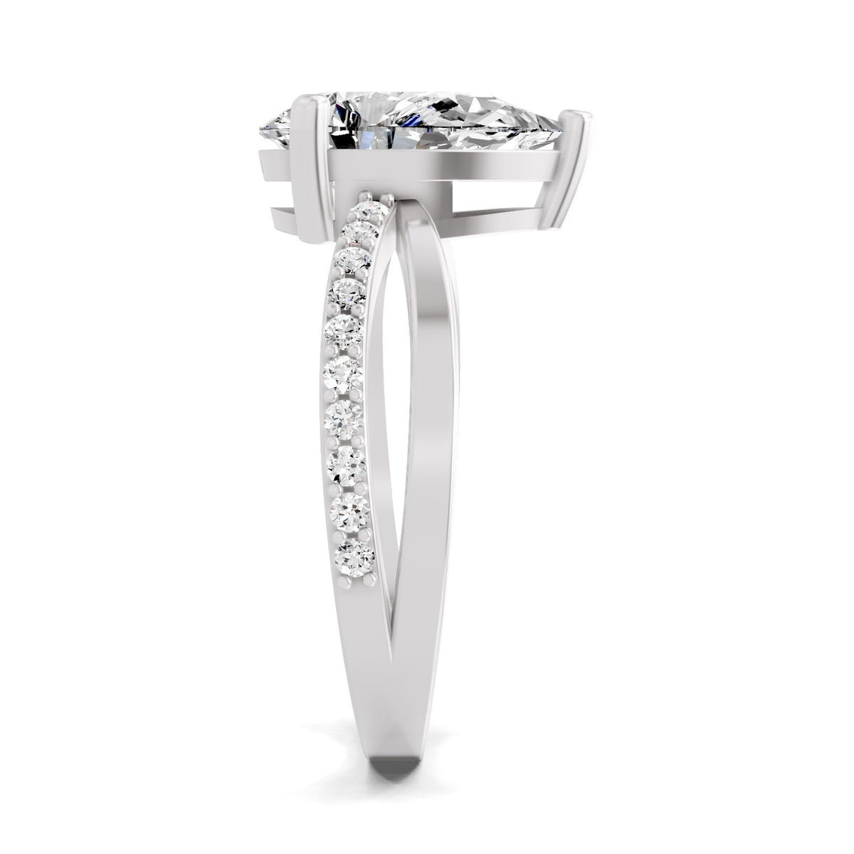 Roselia Crossover Pear Lab Grown Diamond Ring