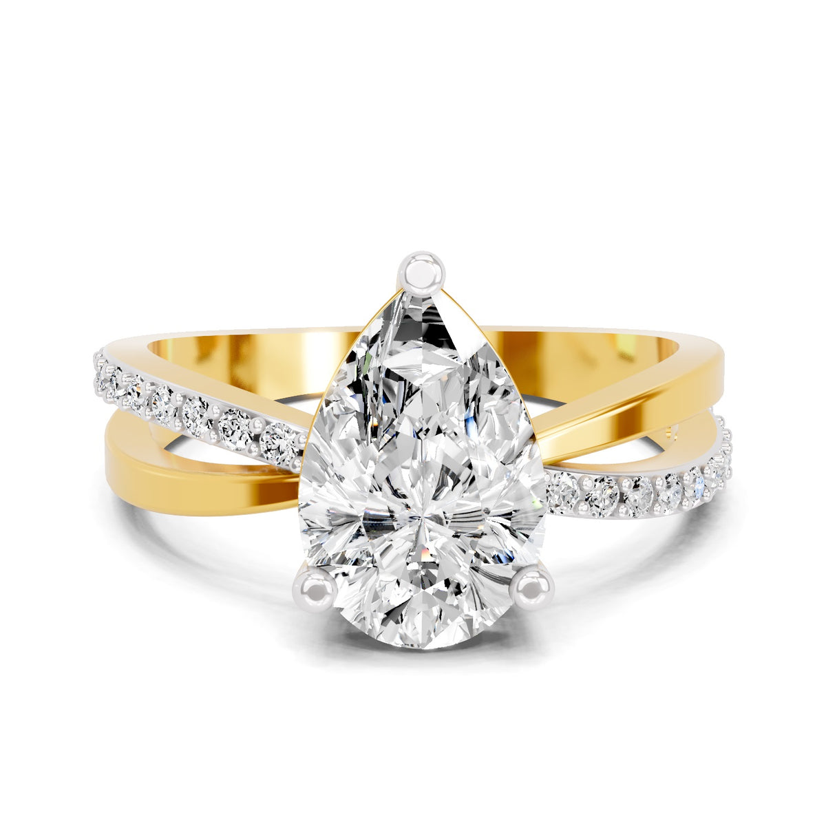 Roselia Crossover Pear Lab Grown Diamond Ring