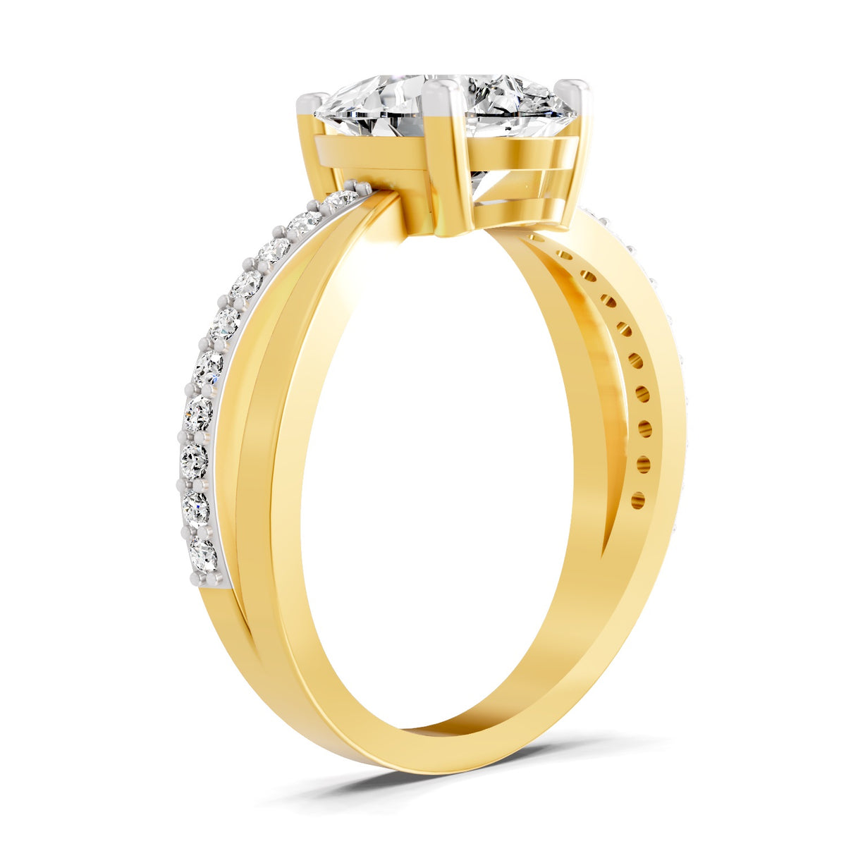 Roselia Crossover Pear Lab Grown Diamond Ring