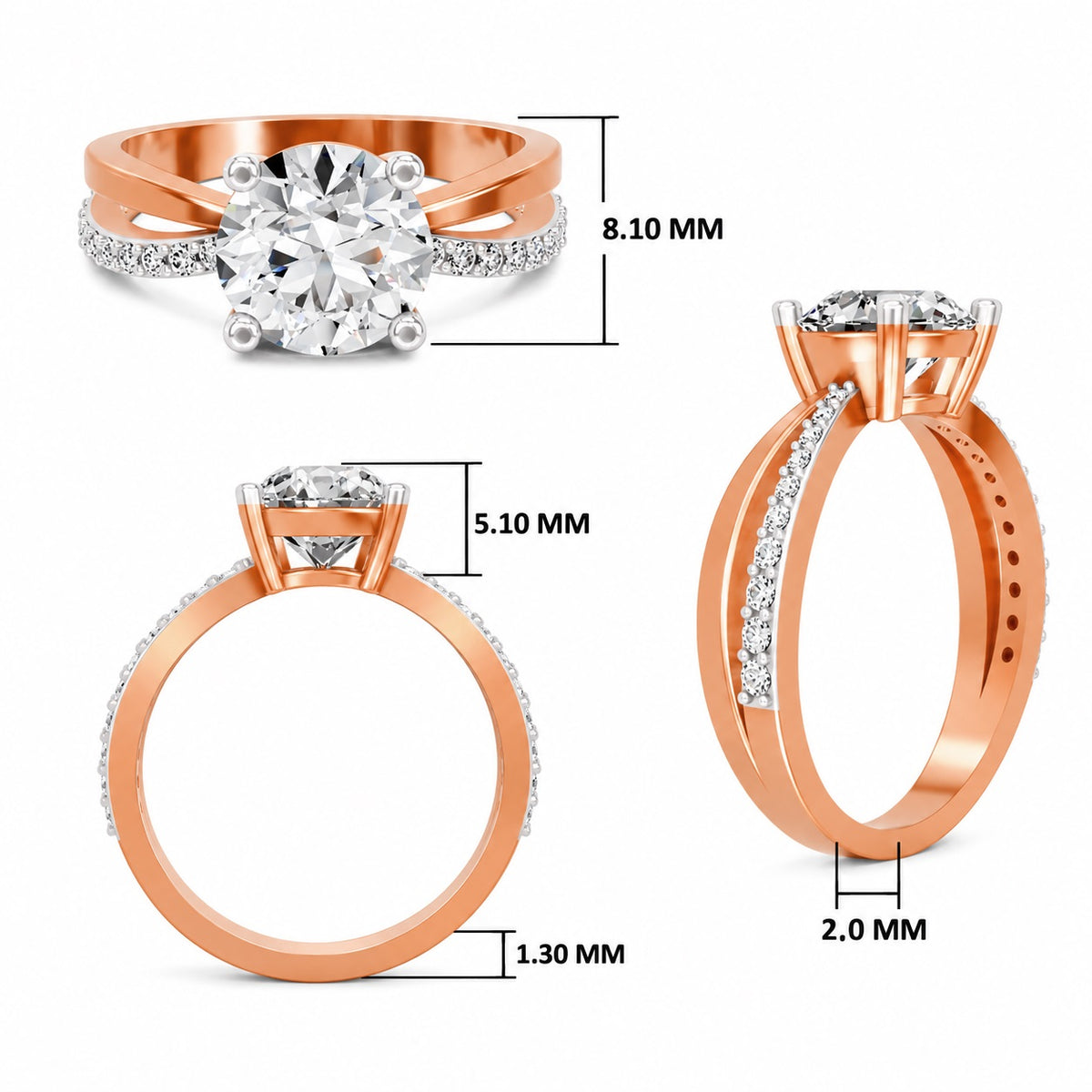 Vespera Intertwined Round Lab Grown Diamond Ring