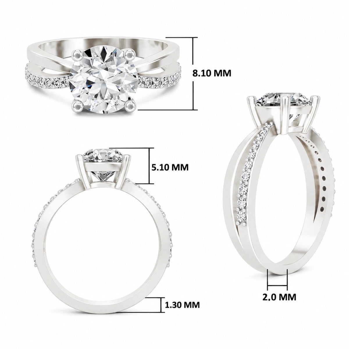 Vespera Intertwined Round Lab Grown Diamond Ring