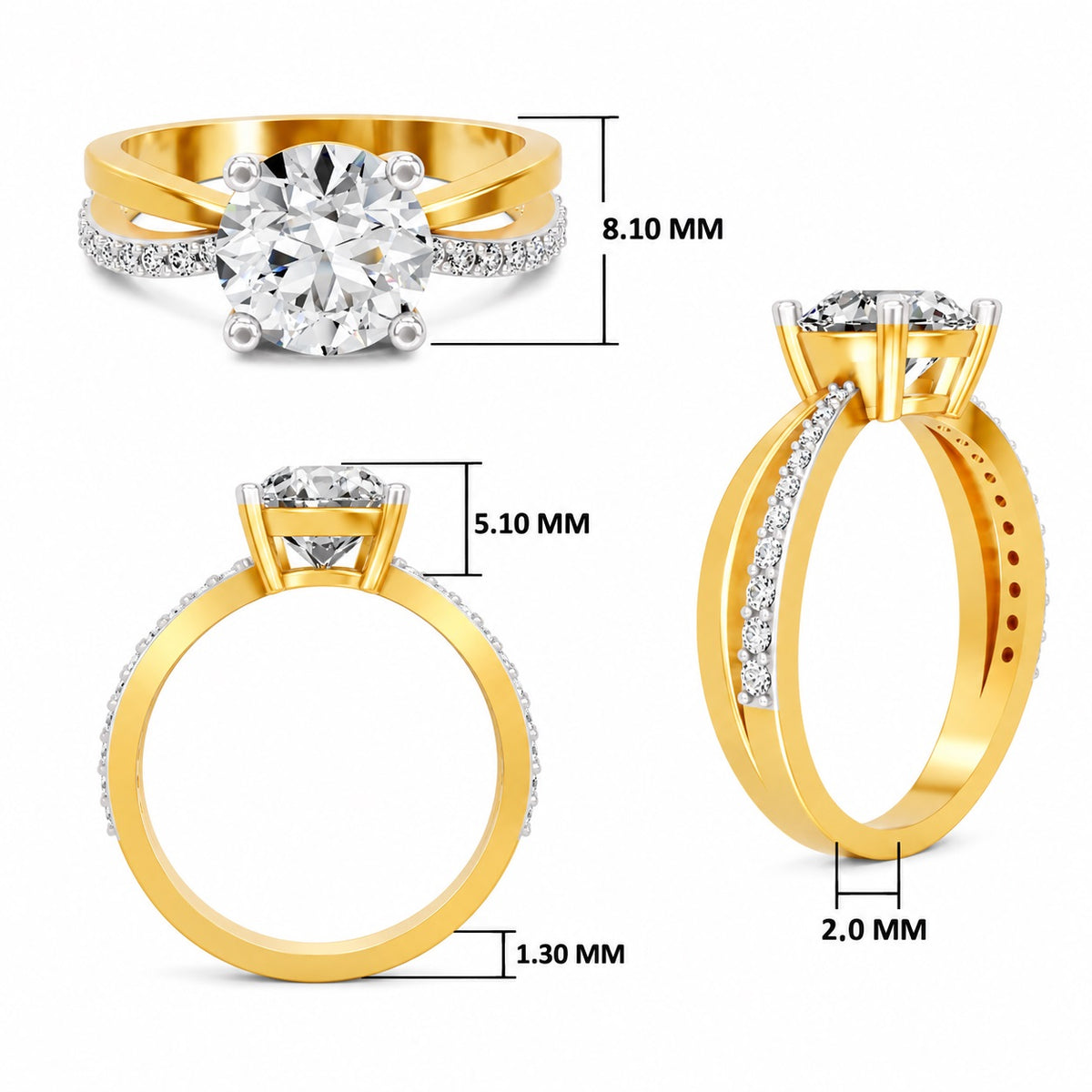 Vespera Intertwined Round Lab Grown Diamond Ring