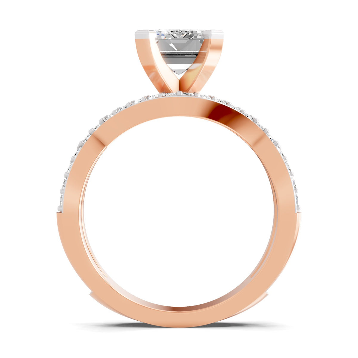 Amaltea Intersecting Emerald Lab Grown Diamond Ring