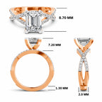 Amaltea Intersecting Emerald Lab Grown Diamond Ring
