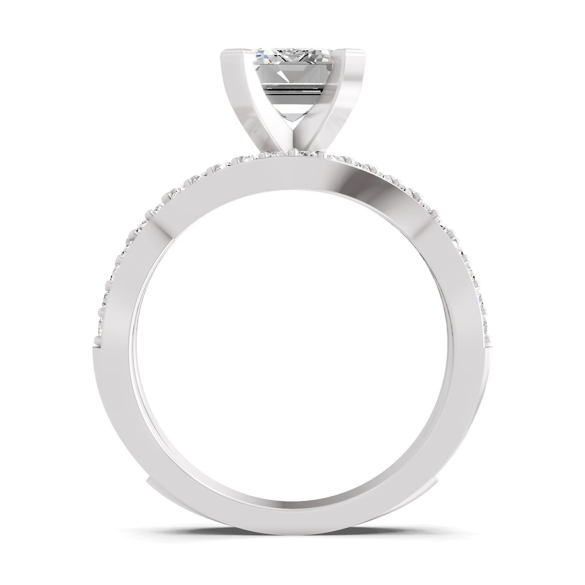 Amaltea Intersecting Emerald Lab Grown Diamond Ring