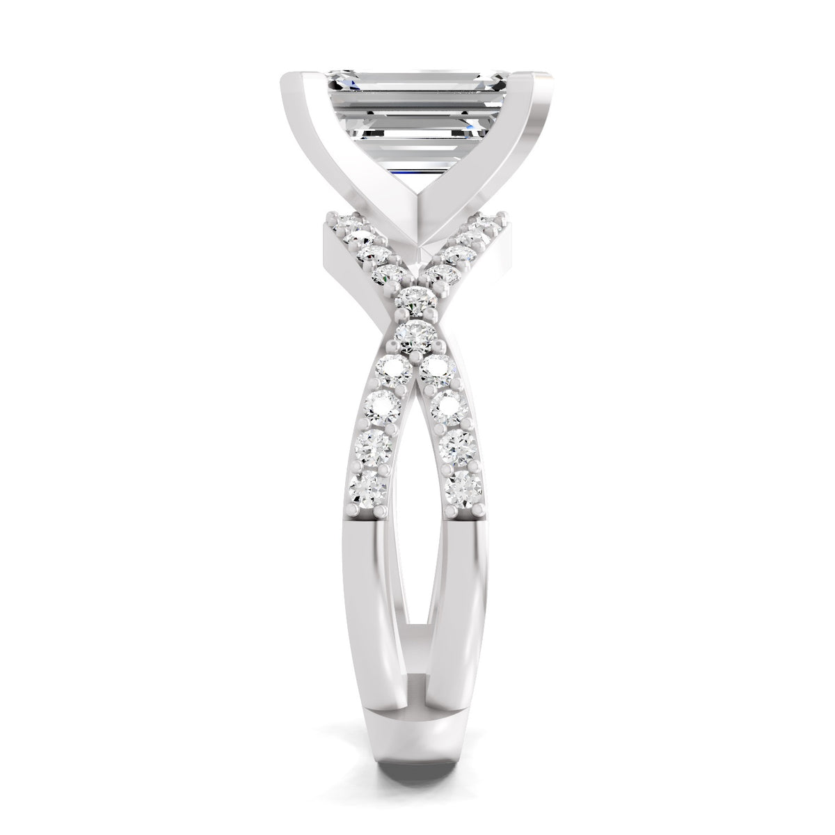 Amaltea Intersecting Emerald Lab Grown Diamond Ring