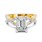 Amaltea Intersecting Emerald Lab Grown Diamond Ring