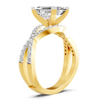 Amaltea Intersecting Emerald Lab Grown Diamond Ring