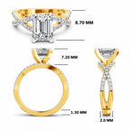 Amaltea Intersecting Emerald Lab Grown Diamond Ring