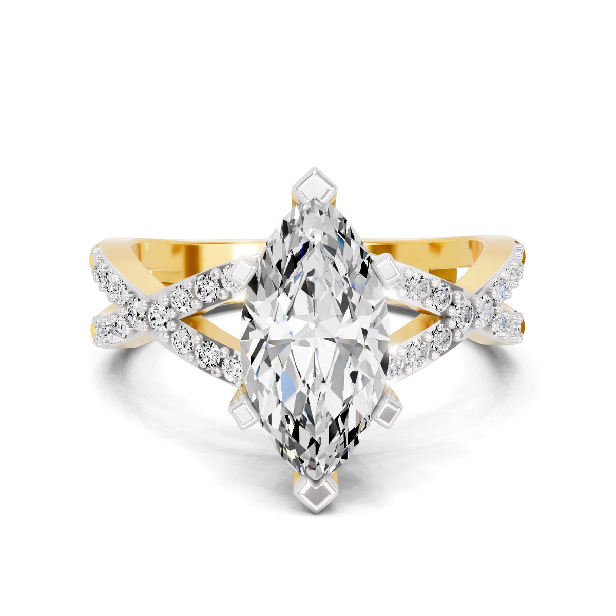 Blandina Intersecting Marquise Lab Grown Diamond Ring