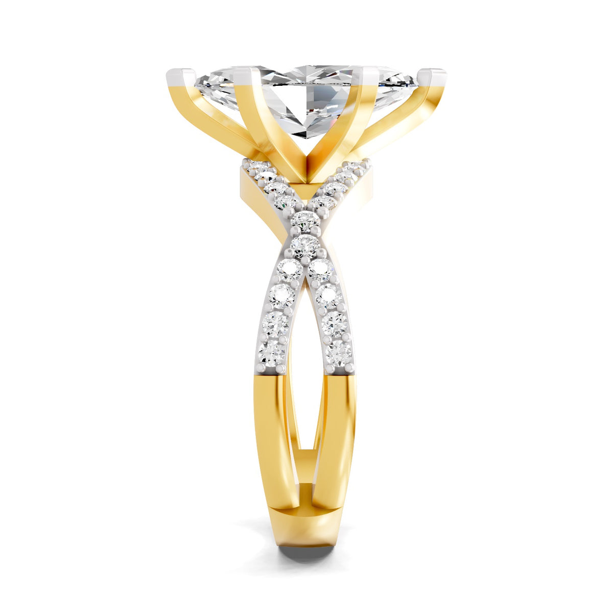 Blandina Intersecting Marquise Lab Grown Diamond Ring