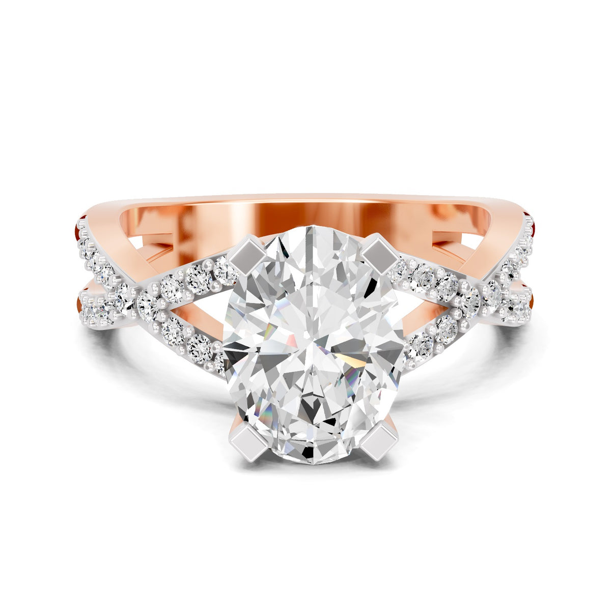 Allegretta Intersecting Oval Lab Grown Diamond Ring