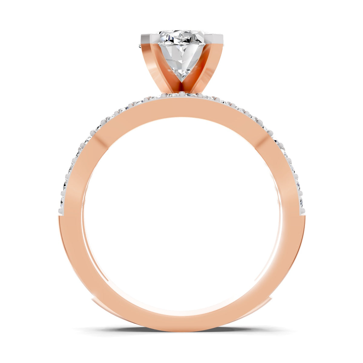 Allegretta Intersecting Oval Lab Grown Diamond Ring