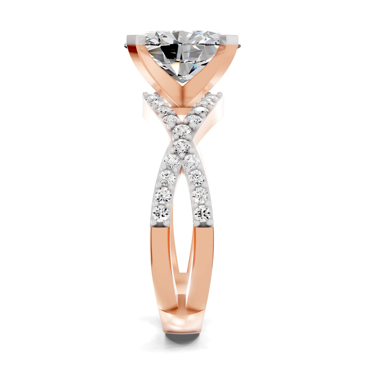 Allegretta Intersecting Oval Lab Grown Diamond Ring