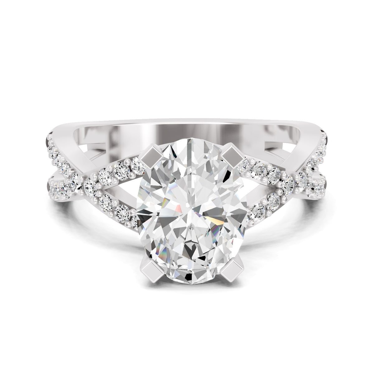 Allegretta Intersecting Oval Lab Grown Diamond Ring