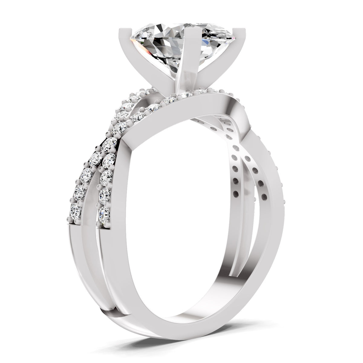 Allegretta Intersecting Oval Lab Grown Diamond Ring