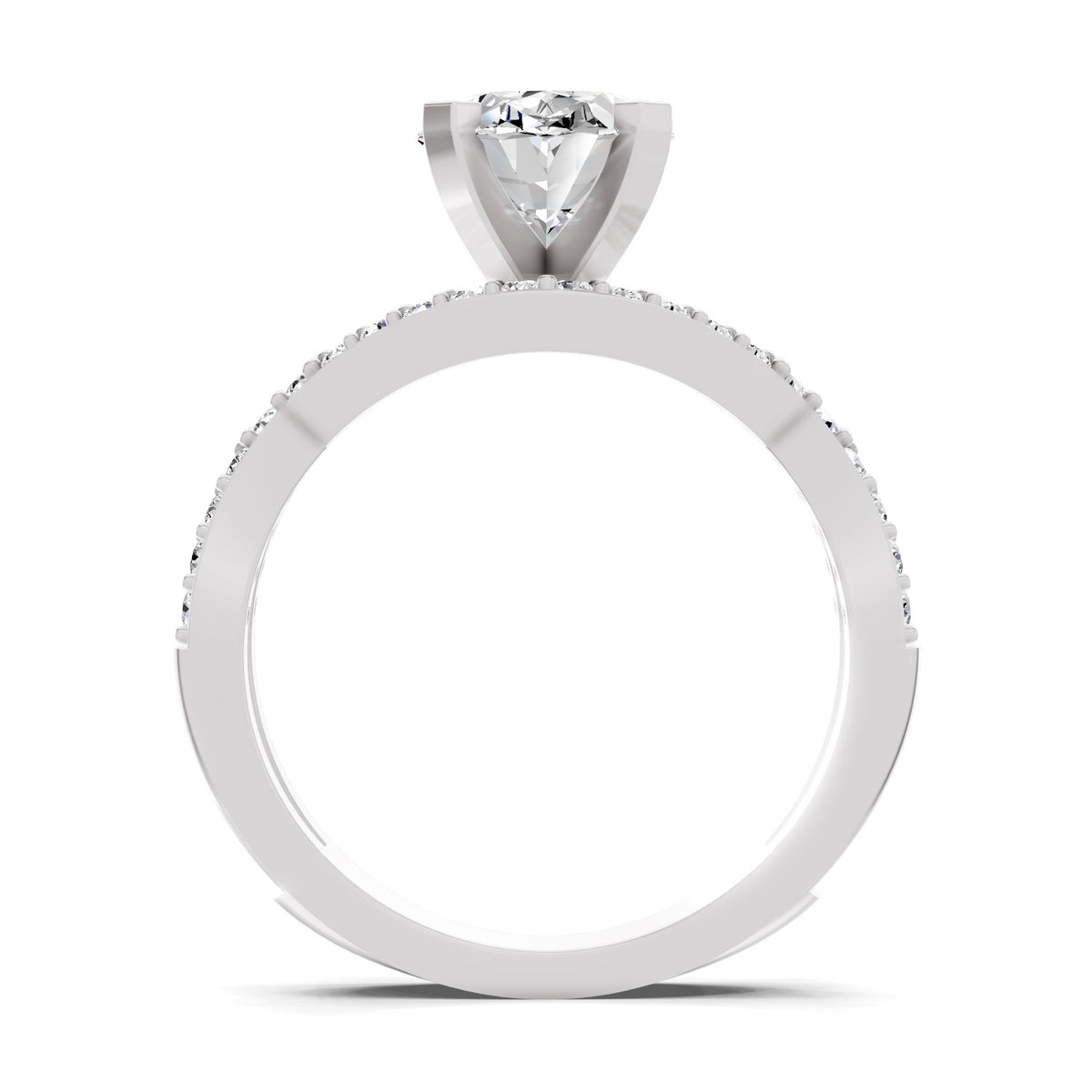 Allegretta Intersecting Oval Lab Grown Diamond Ring