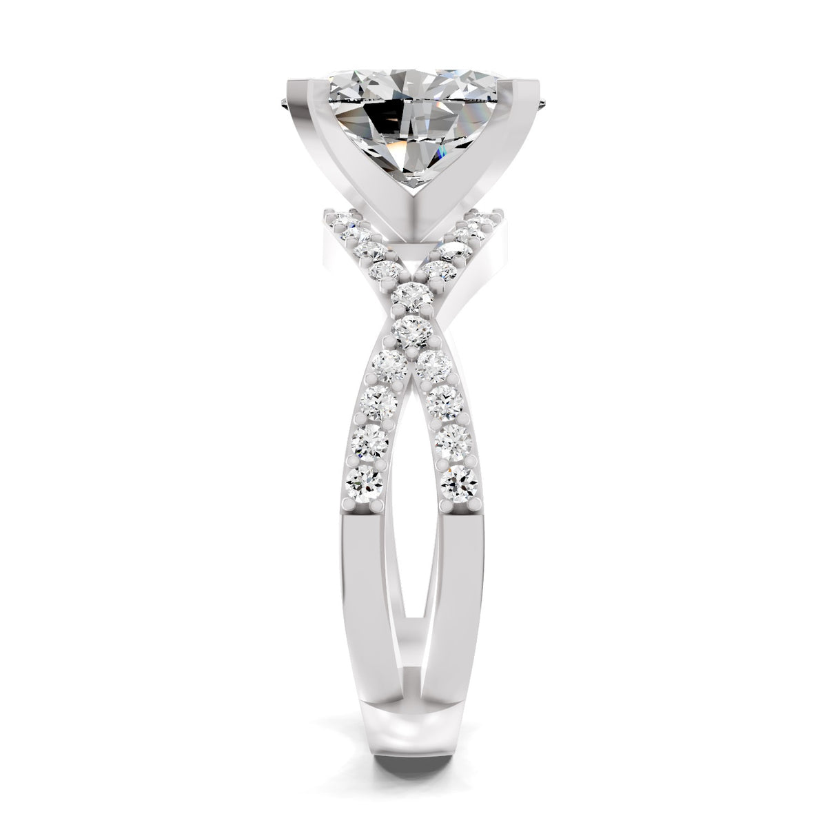 Allegretta Intersecting Oval Lab Grown Diamond Ring