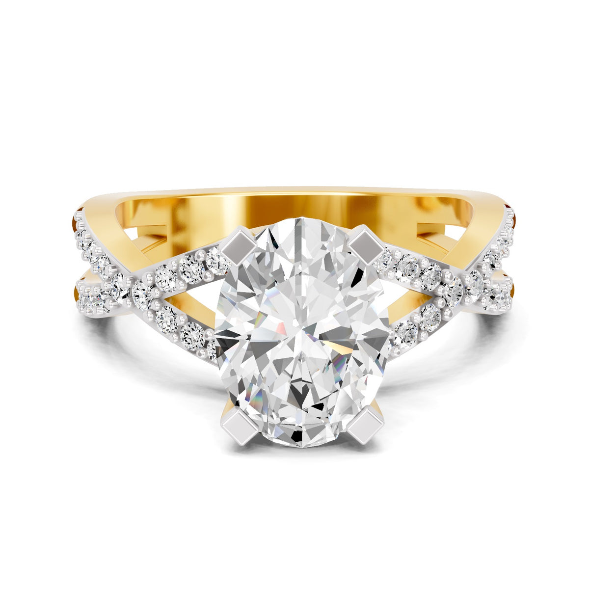 Allegretta Intersecting Oval Lab Grown Diamond Ring