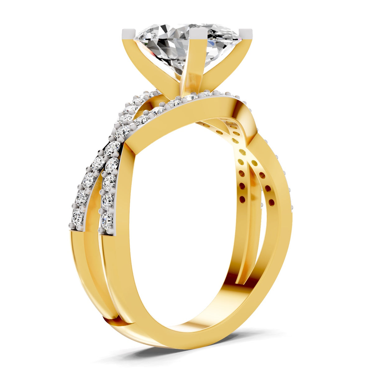 Allegretta Intersecting Oval Lab Grown Diamond Ring